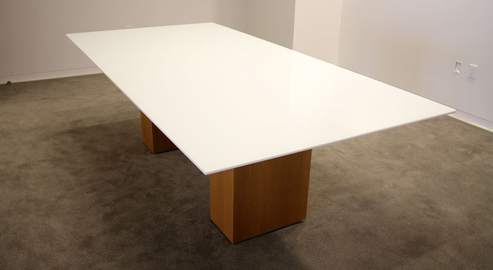 White Glass Table