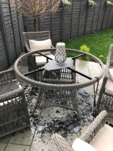 Smashed Garden Table Glass