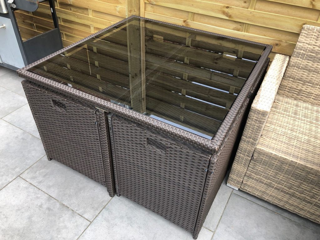 Grey tinted rattan replacement table glass
